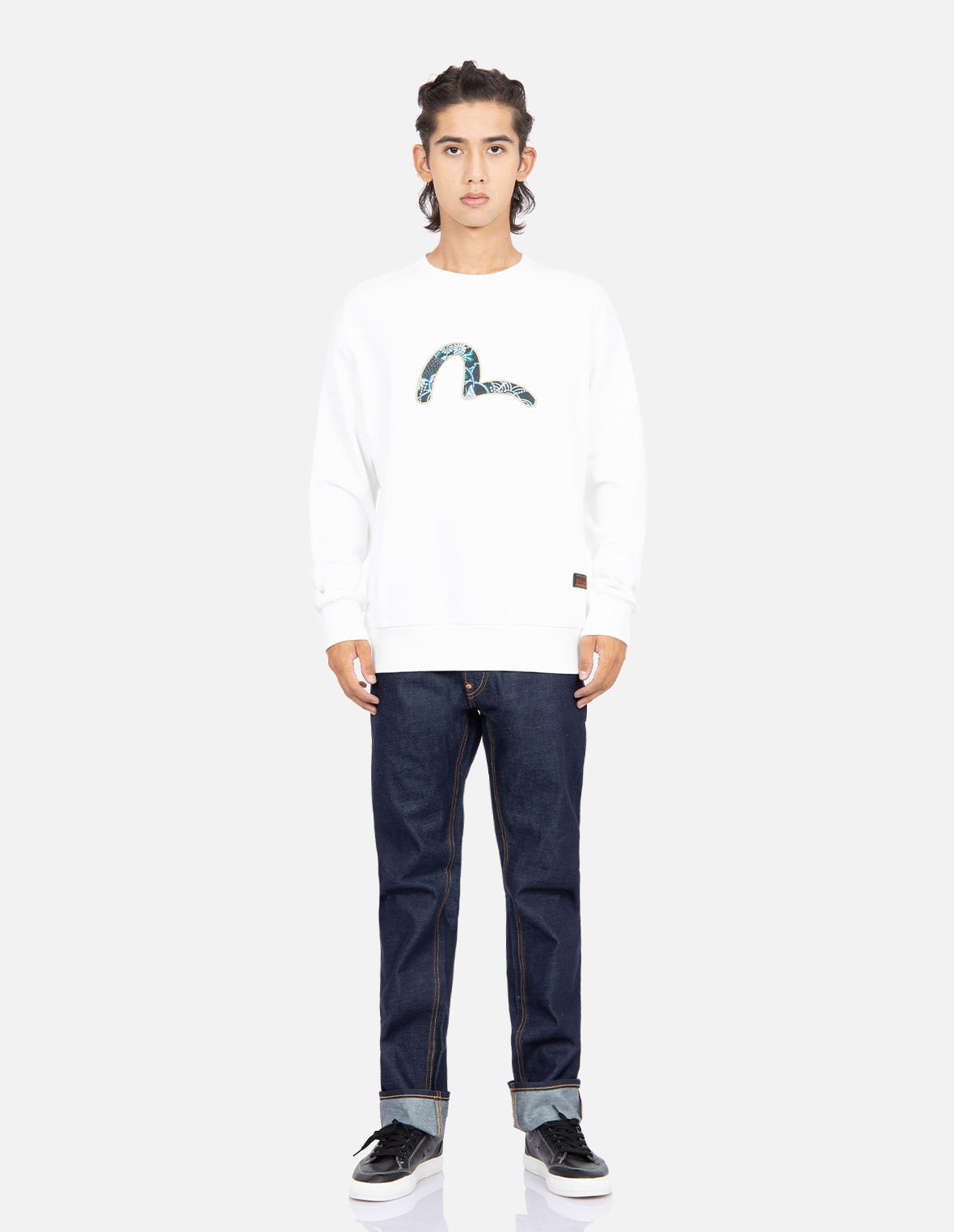 Japanese-pattern Seagull Print Sweatshirt - 5