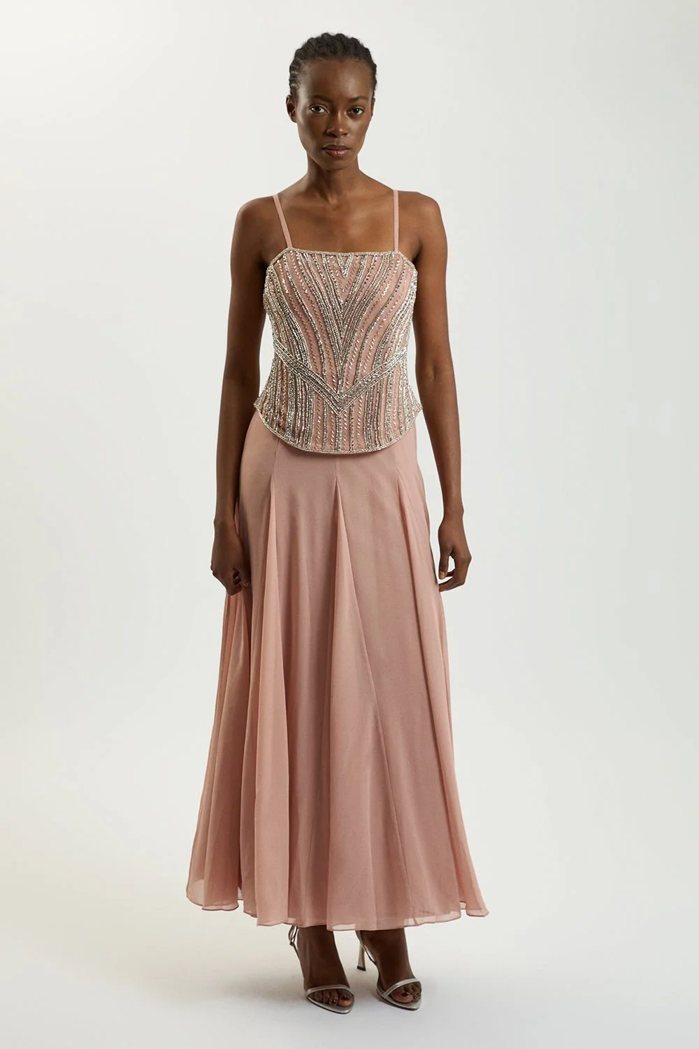 Petite Crystal Corset Maxi Dress - 1