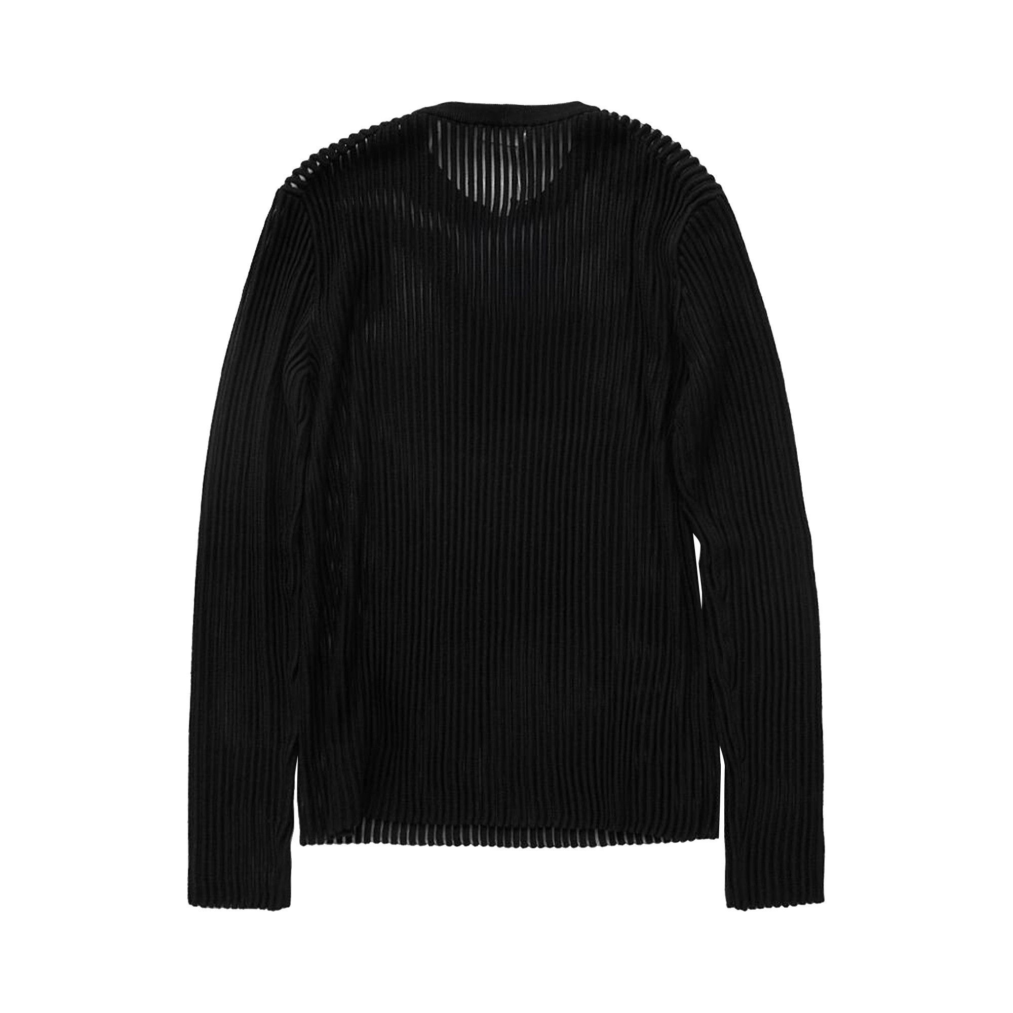 Helmut Lang Shadow Striped Mesh Sweater 'Black' - 2