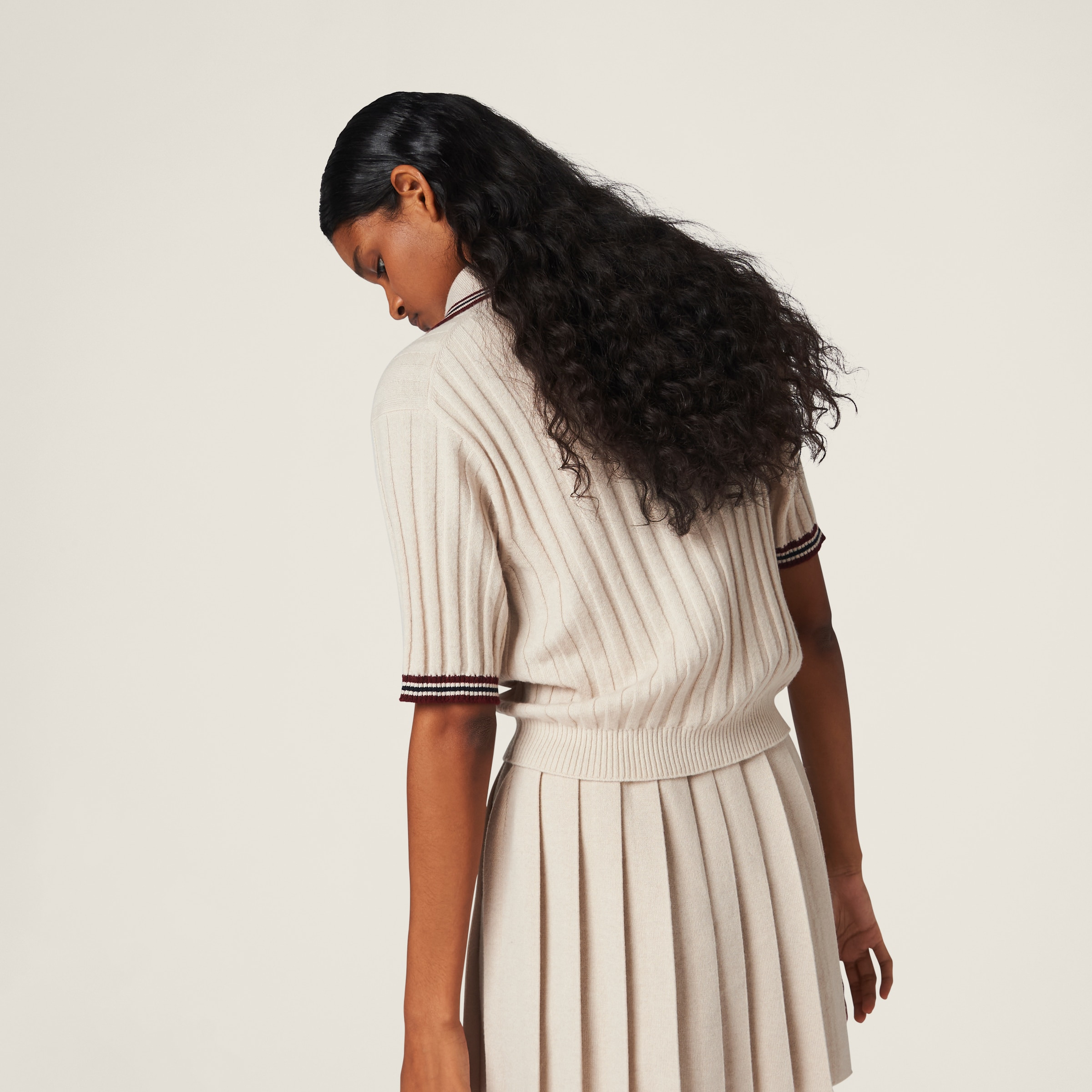 Cashmere knit polo shirt - 3