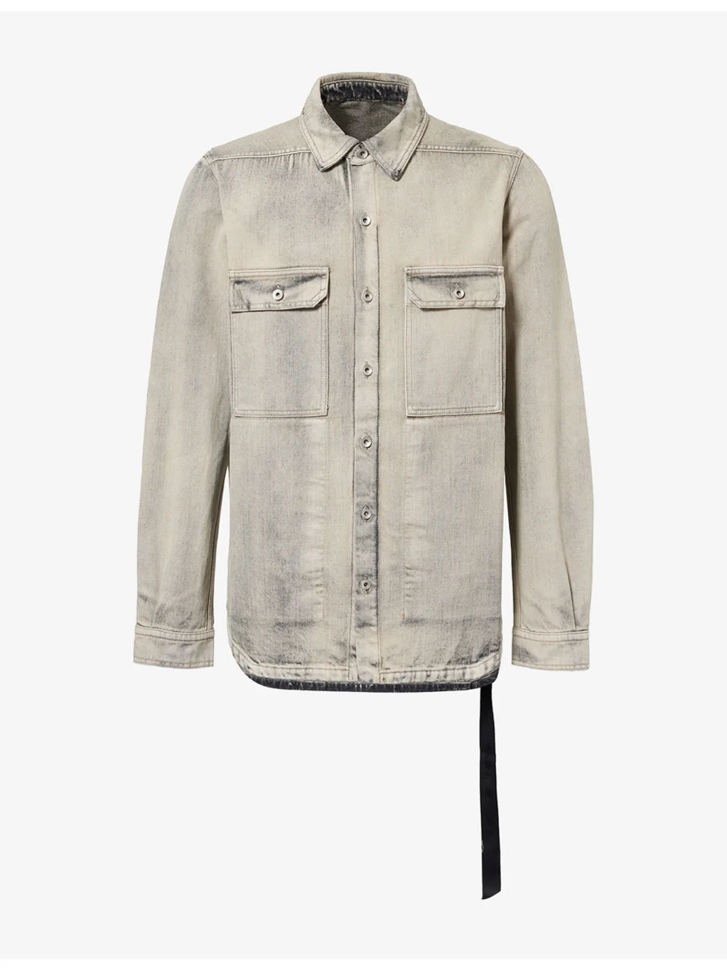 Faded-Wash Oversized Denim Overshirt - 1