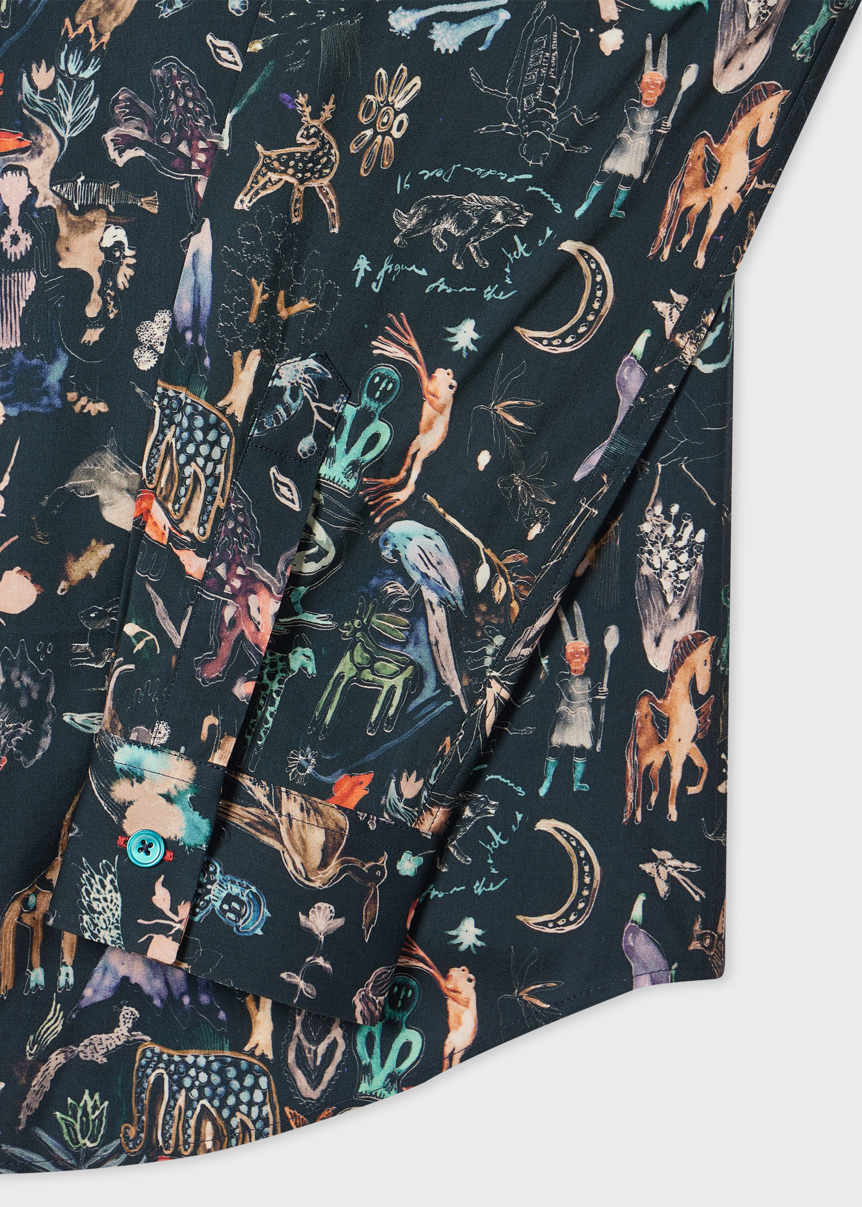 Tailored-Fit Navy 'Little Beasts' Print Shirt - 2