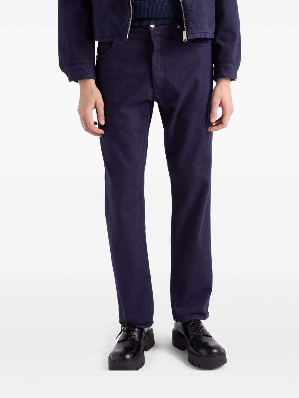 logo straight jeans - 4