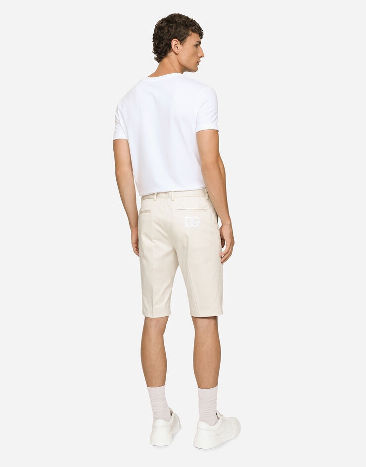 Stretch cotton shorts with DG patch - 3