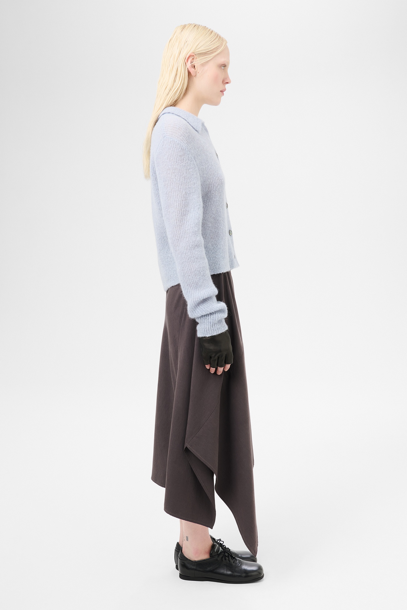 Mazzy Polo Beige Livid Blue Fuzzy Alpaca - 4