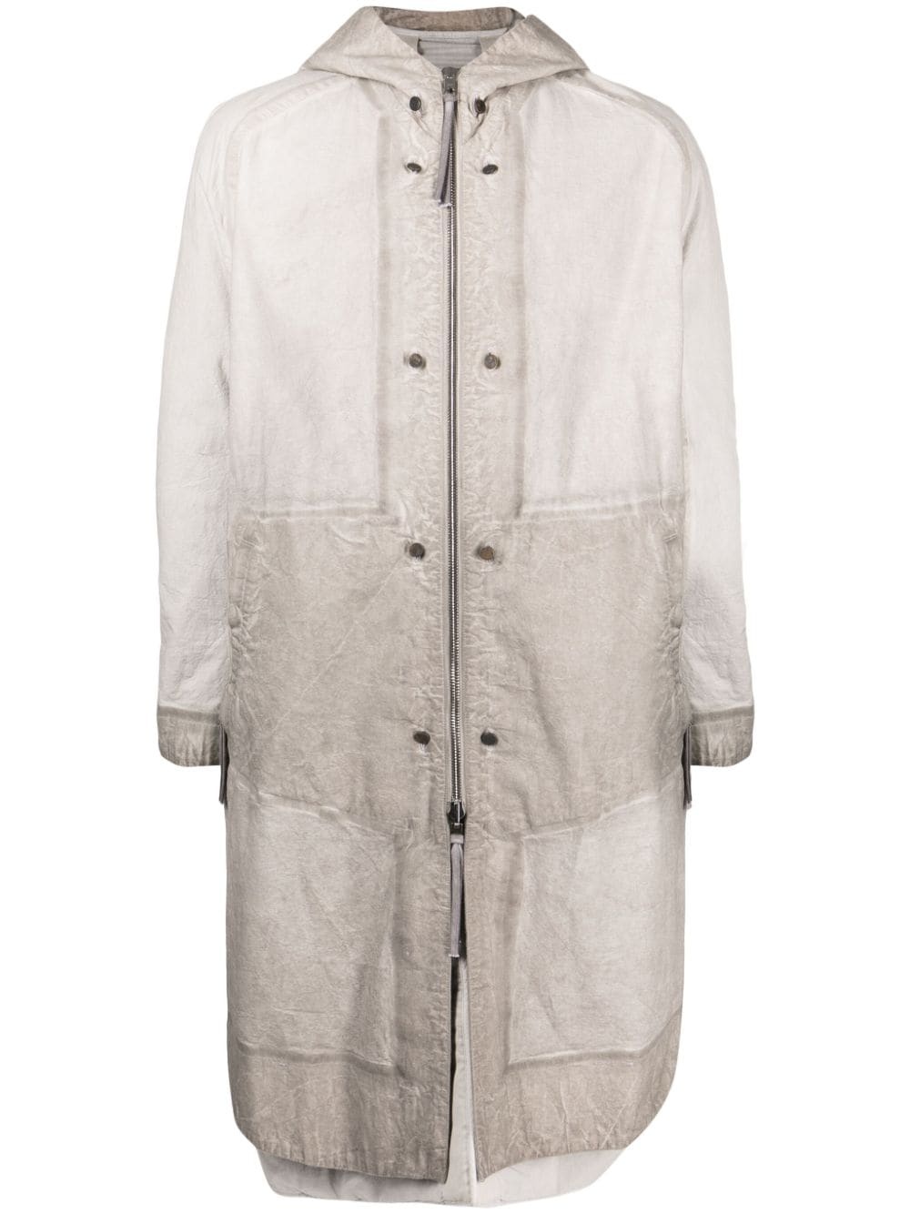 faded-effect hooded parka - 1