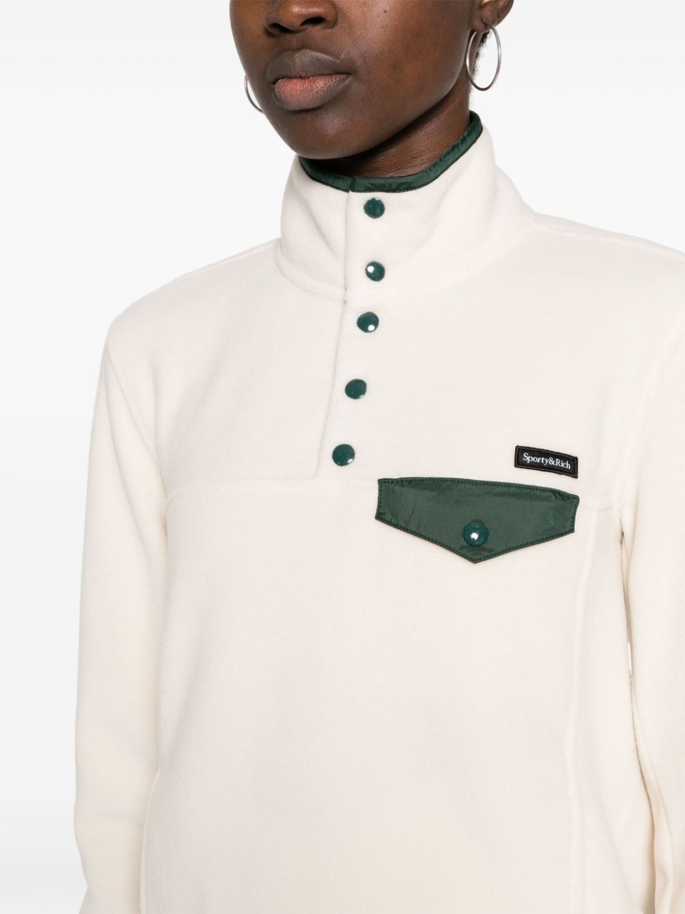 logo-patch fleece top - 5
