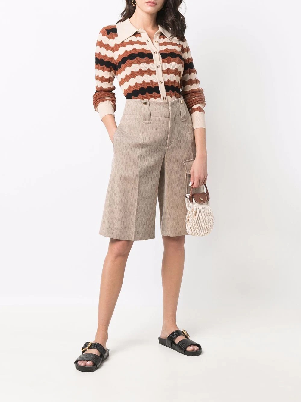 Le Pliage Filet knitted mesh cross-body bag - 2