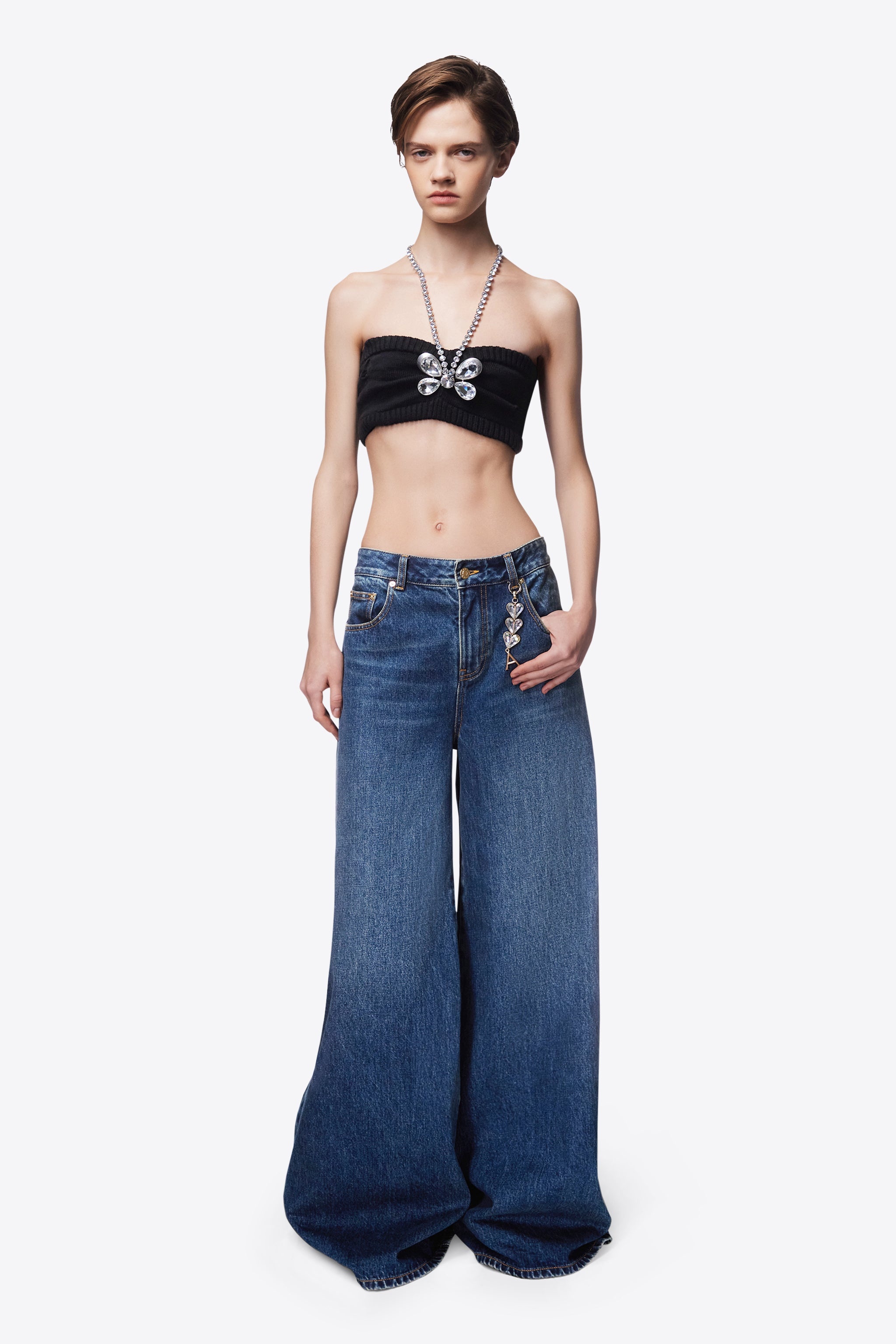 CRYSTAL BUTTERFLY KNIT BANDEAU - 3