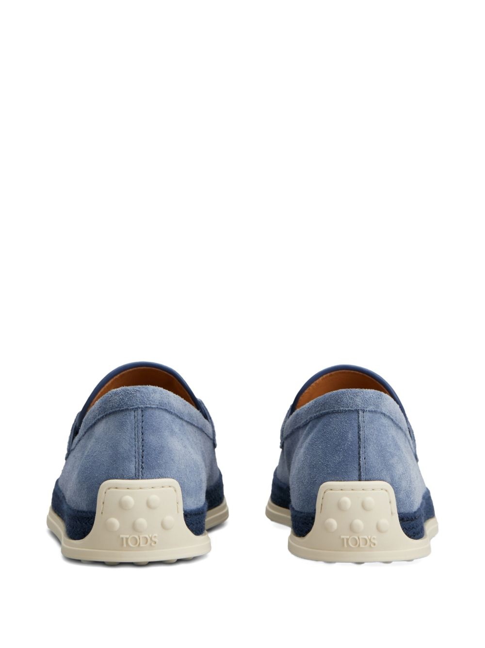 rafia-trimmed suede loafers - 3
