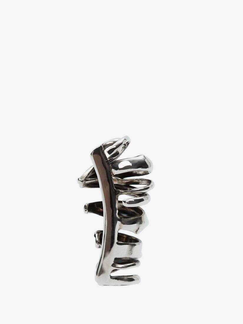 Multi Hoop Ear Cuff in Antique Silver - 3