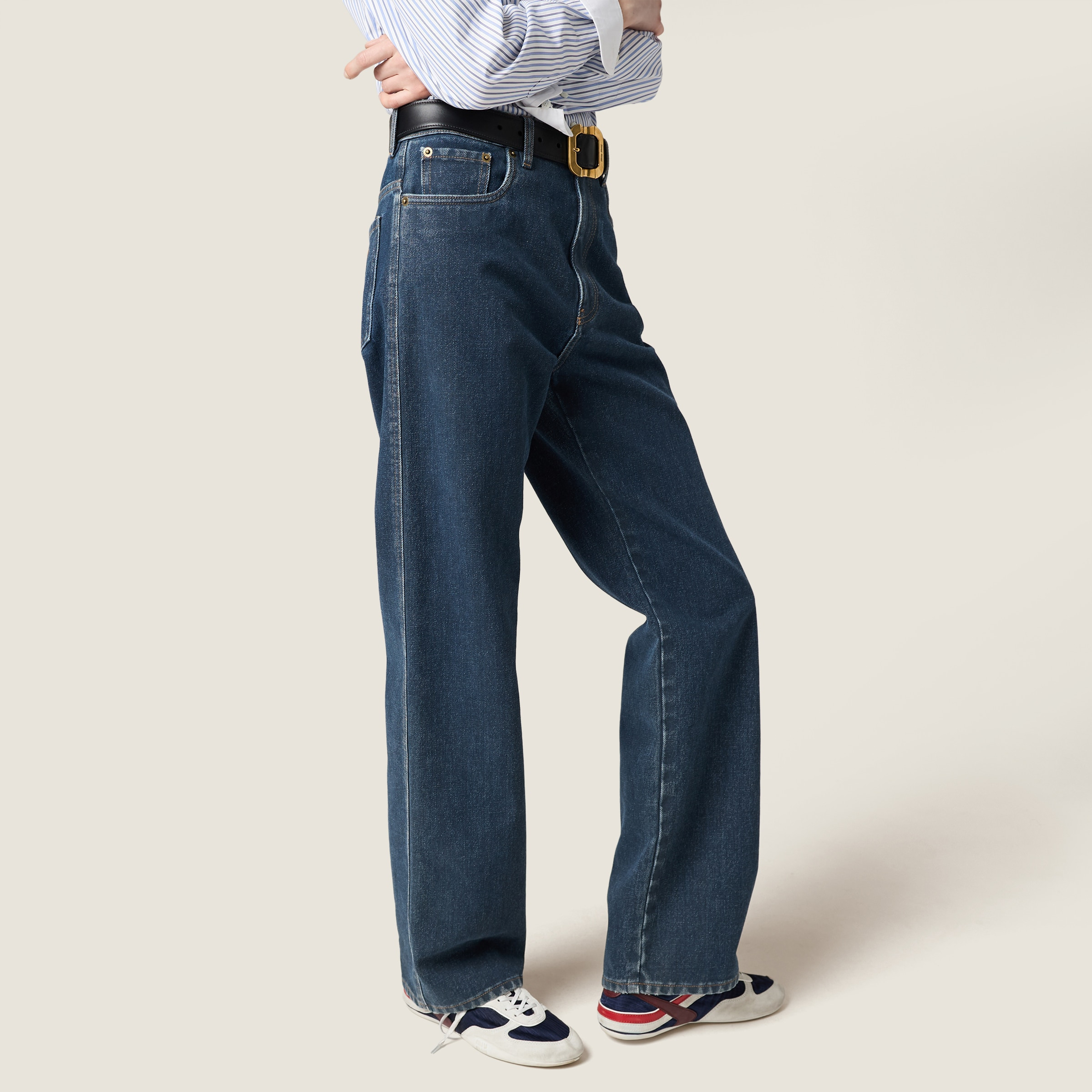 Flocked denim jeans - 4