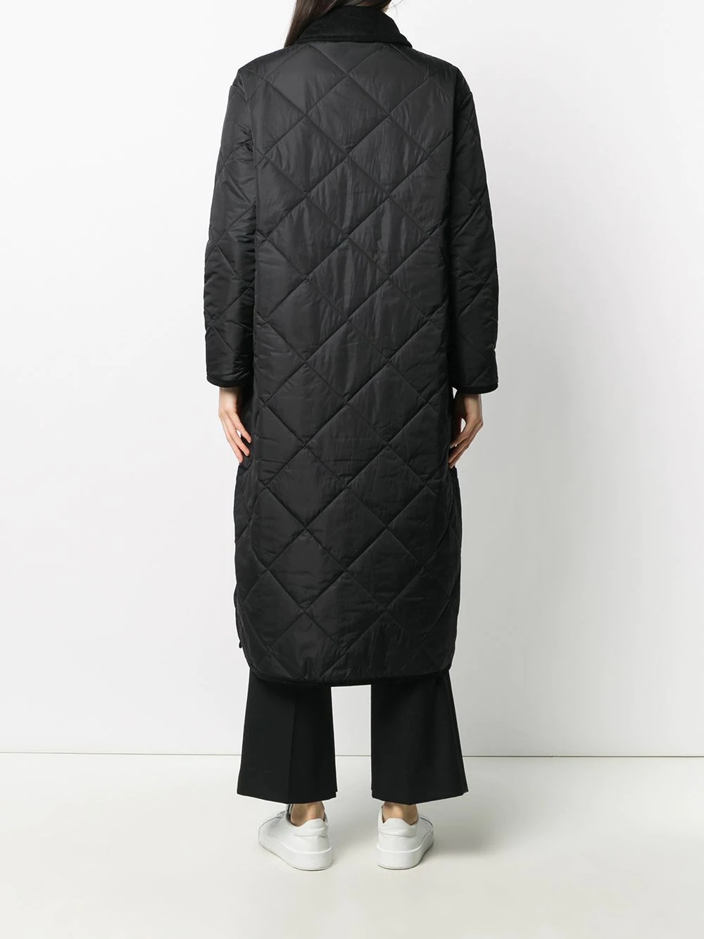 oversized quilted buttoned coat - 4