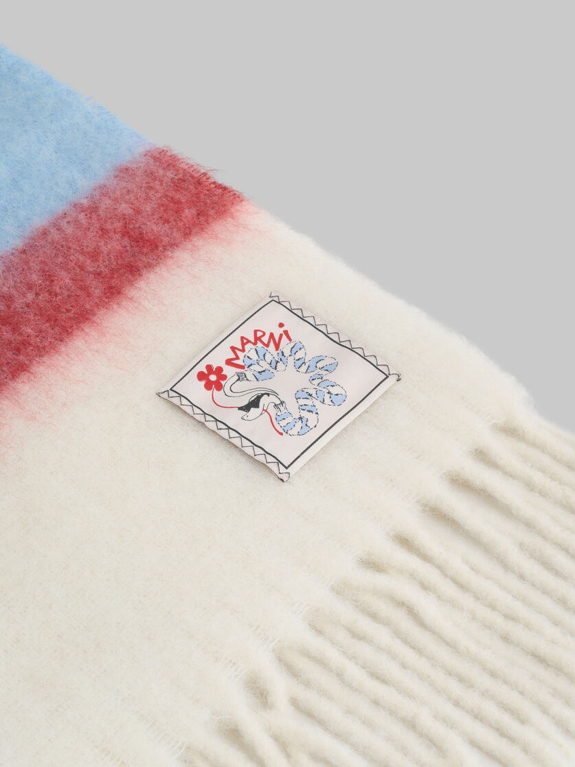 LIGHT BLUE STRIPED ALPACA-MOHAIR SCARF - 2