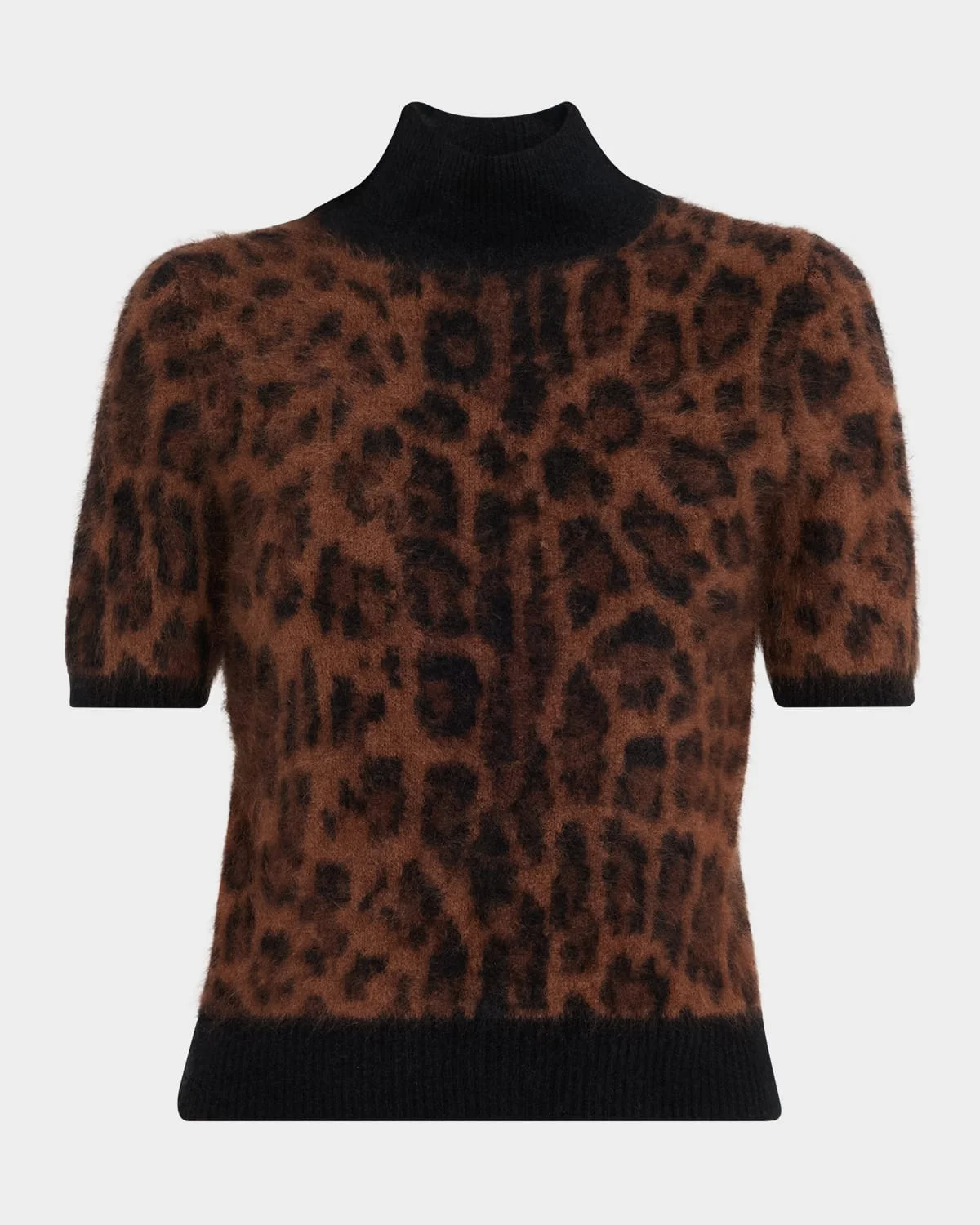 Ari Leopard Print Brushed Cashmere Sweater - 1