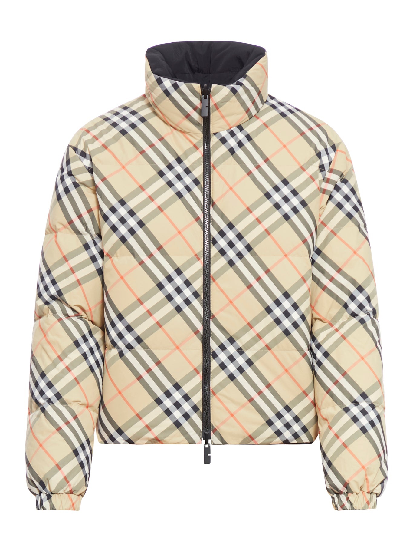 REVERSIBLE NYLON CHECK DOWN JACKET - 1