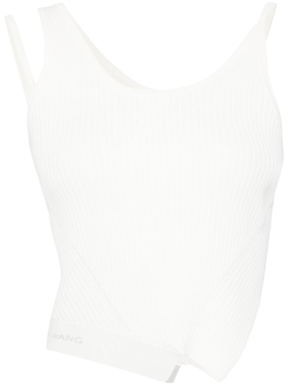 asymmetric ribbed tank top - 1