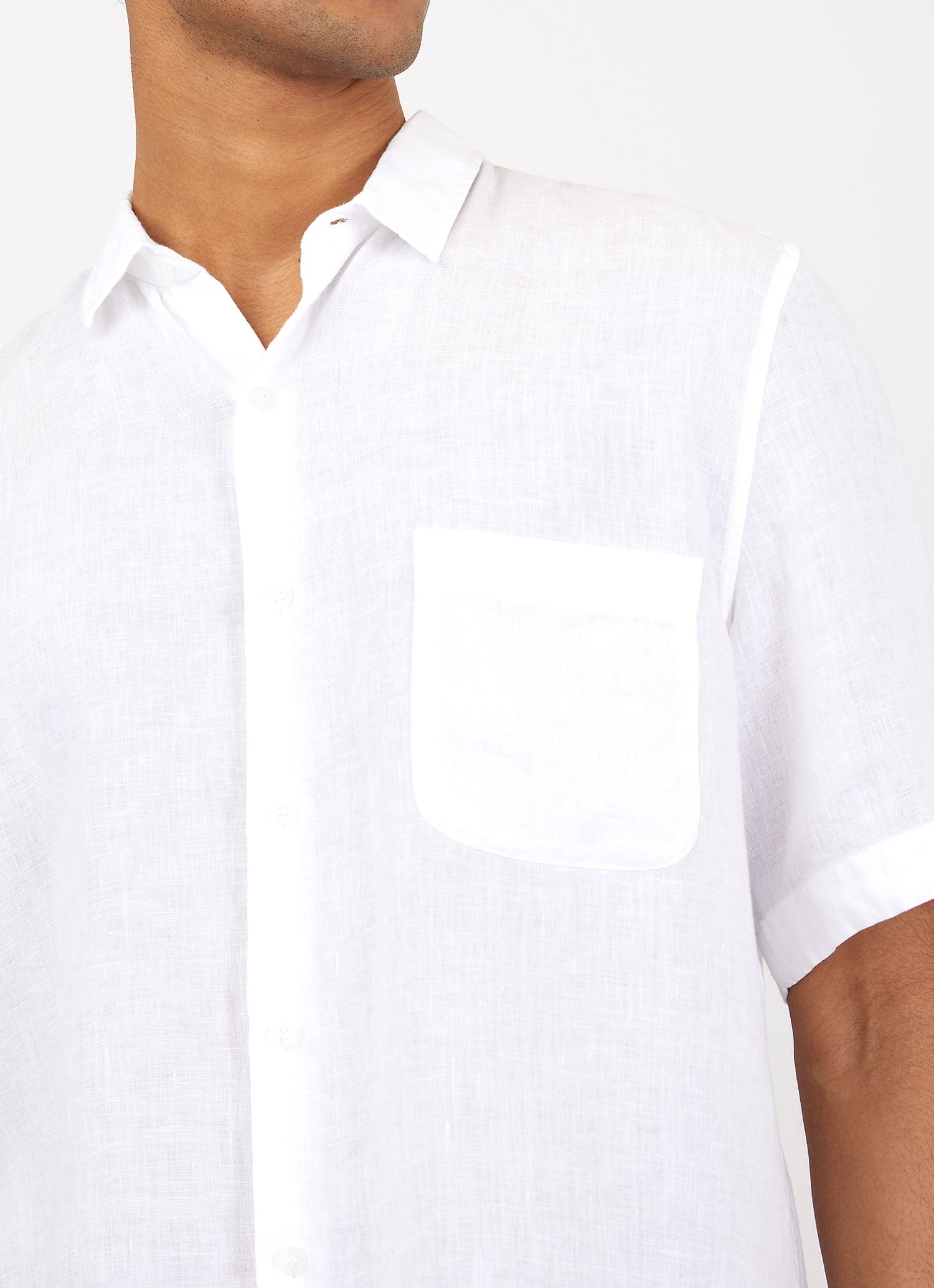 Short Sleeve Linen Shirt - 11