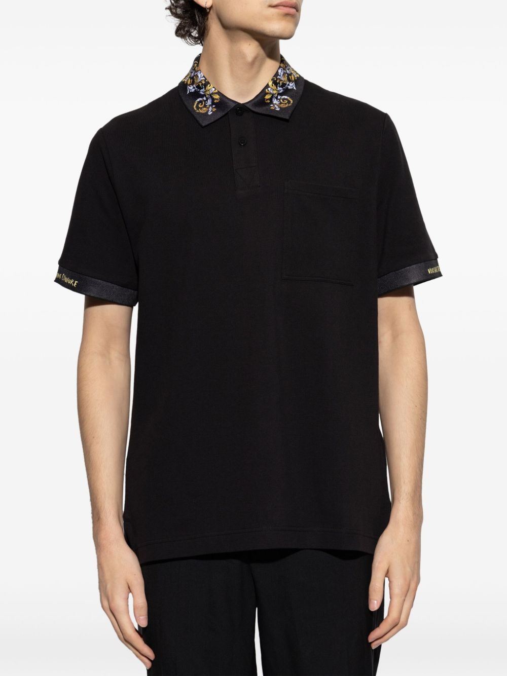 Barocco-detail polo shirt - 3
