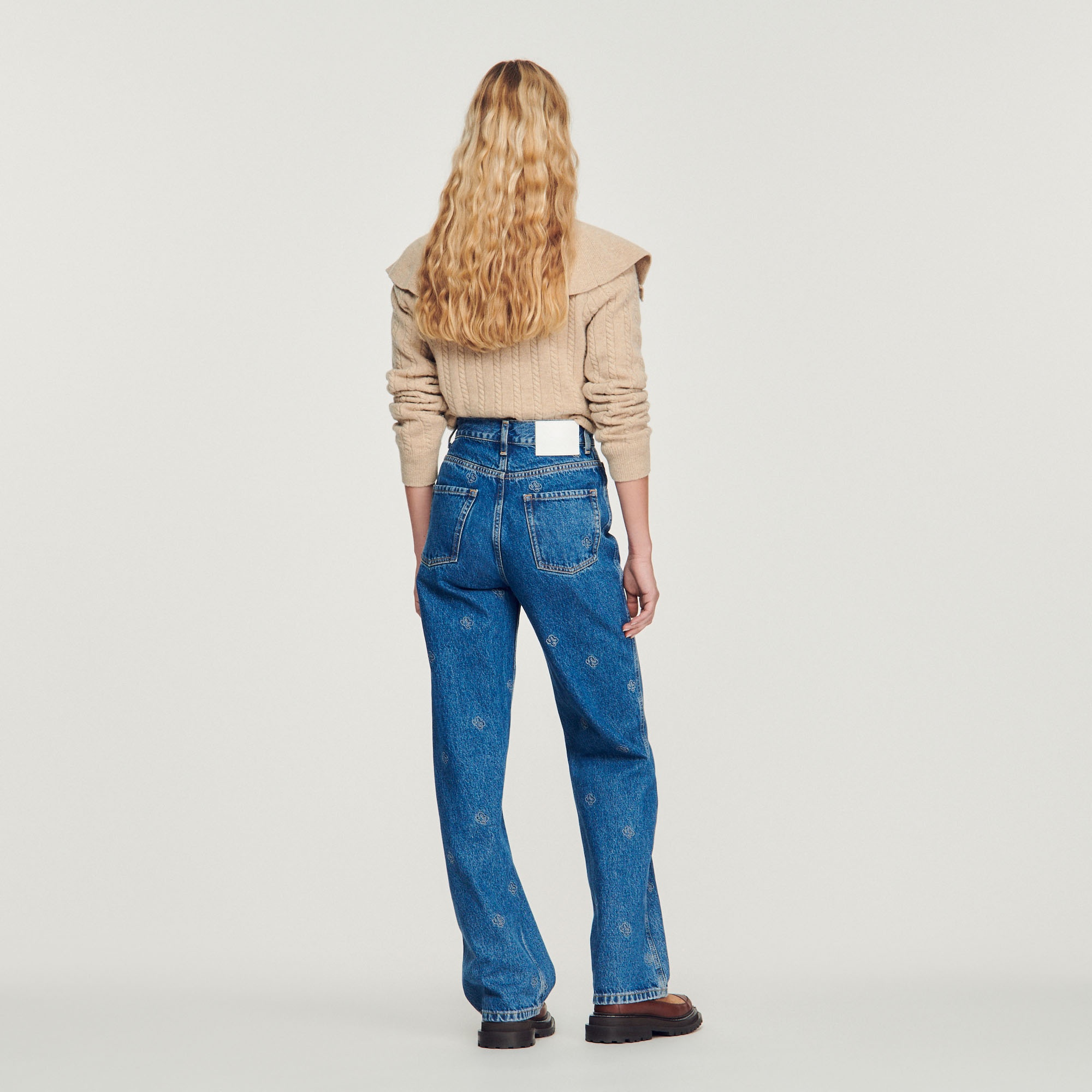 Straight jeans with double S embroidery - 6