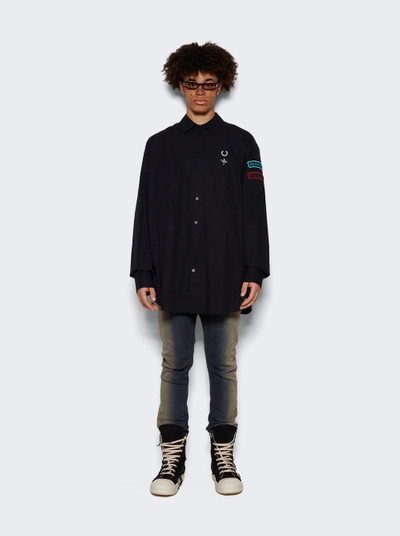 Fred Perry Patched Oversized Shirt Black outlook