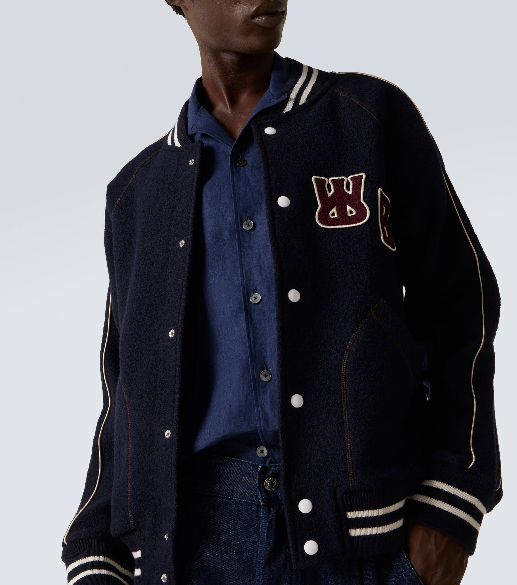 October embroidered wool varsity jacket - 5