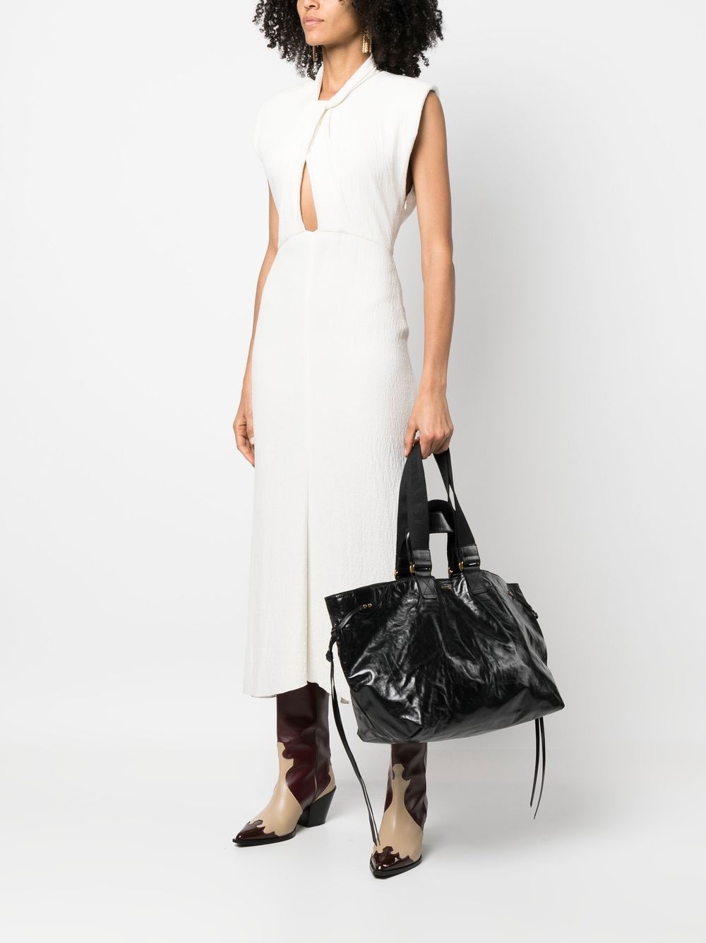 Wardy crinkled-finish tote bag - 2