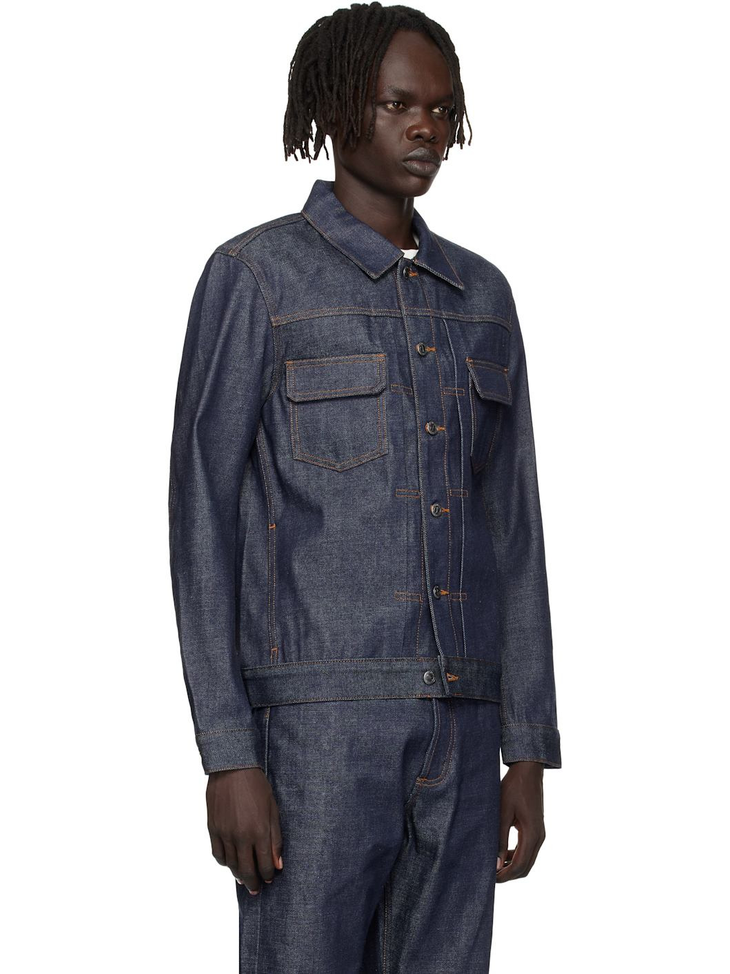 Navy Veste Work Denim Jacket - 2