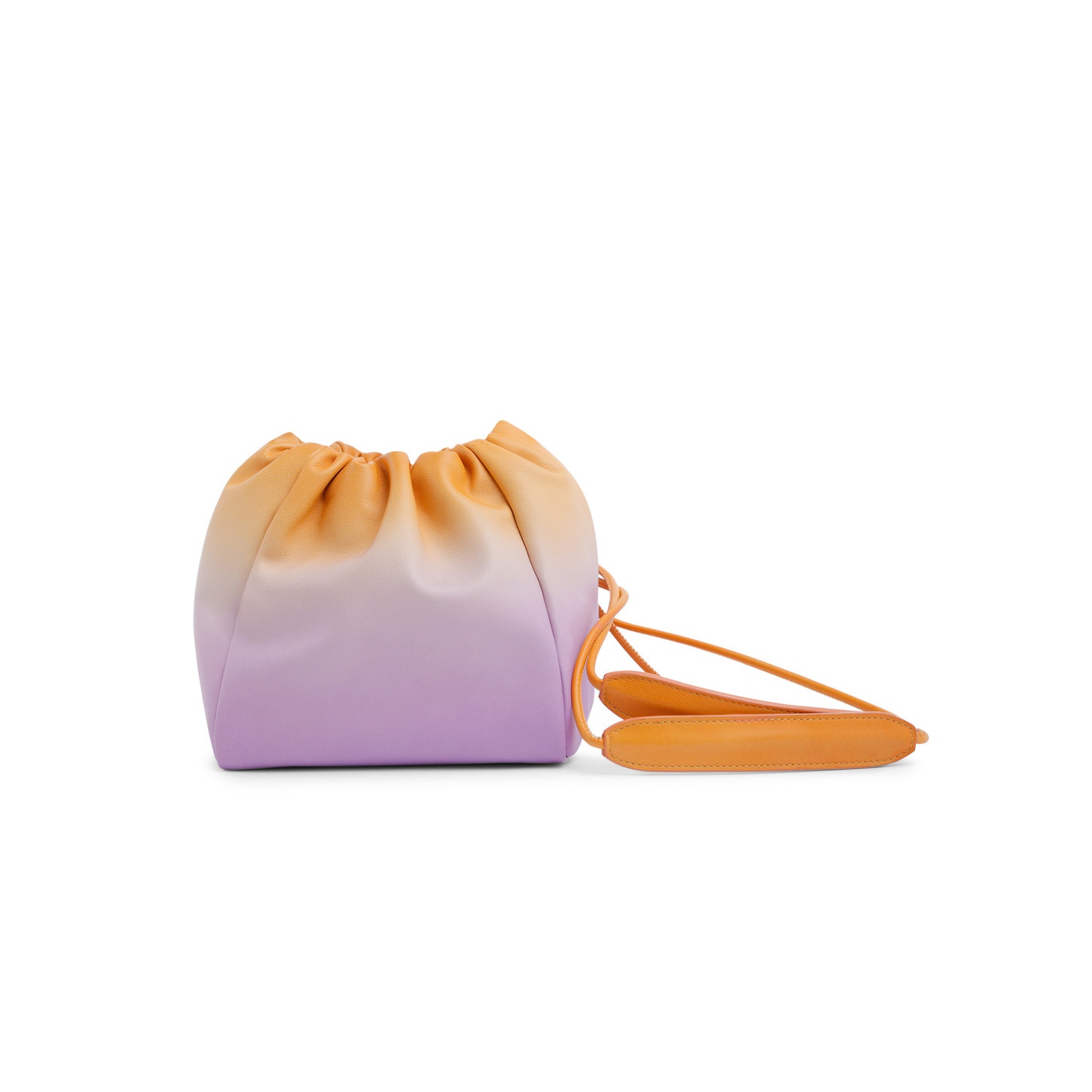 Lilac and orange leather bucket bag - 5