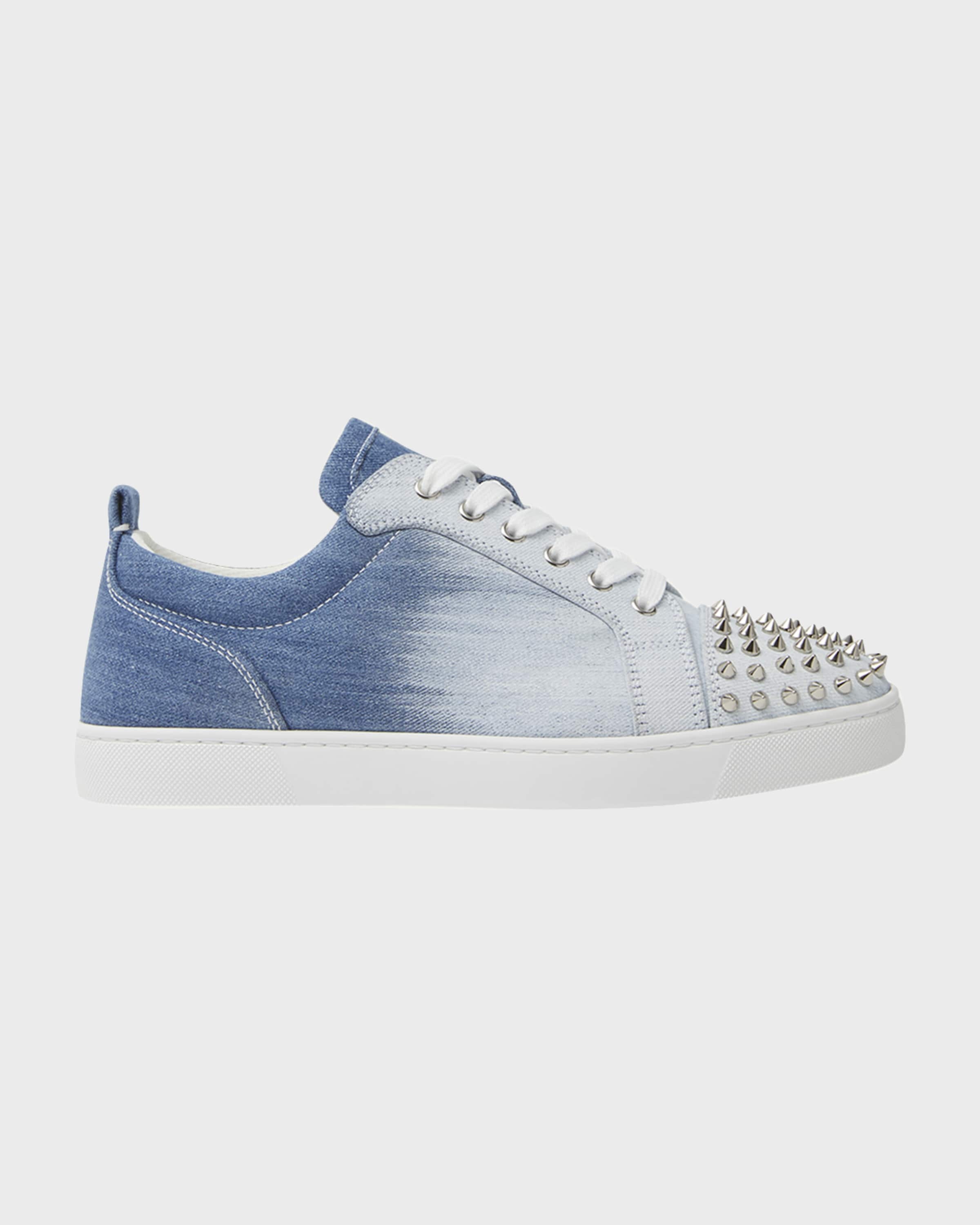 Men's Louis Junior Spikes Denim Low-Top Sneakers - 1