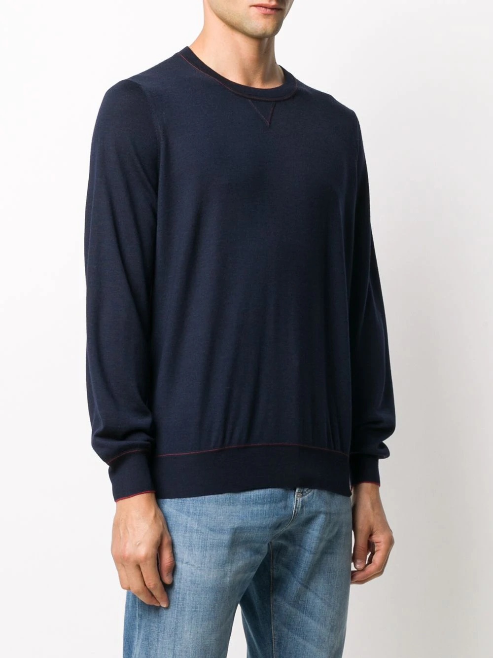 contrast stitching relaxed-fit jumper - 3