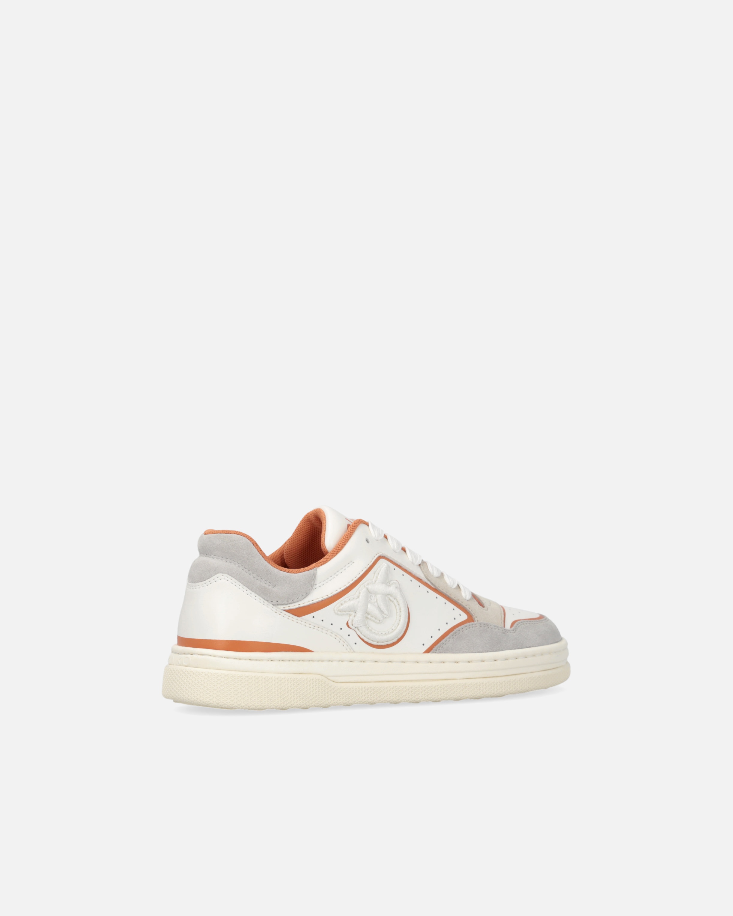 FLAT LEATHER SNEAKERS WITH EMBROIDERED LOGO - 3