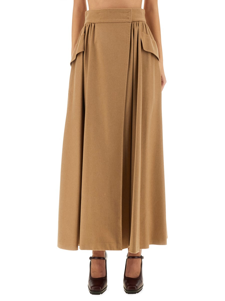 CAMEL HAIR EUPHEMIA LONG SKIRT - 1