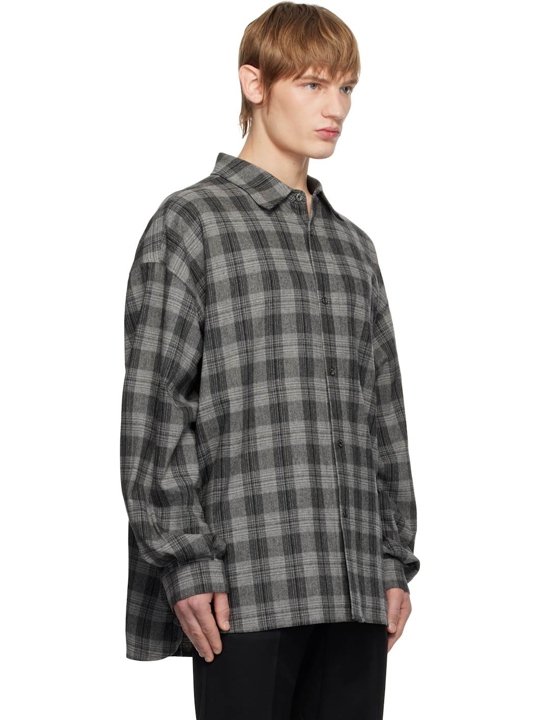 Gray Check Shirt - 2