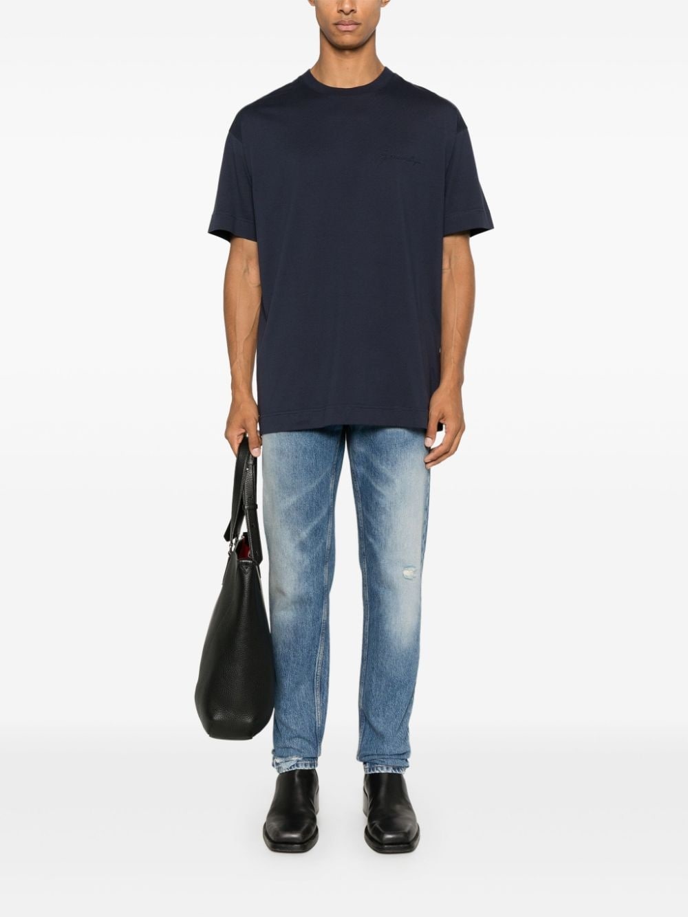 logo-embossed T-shirt - 2