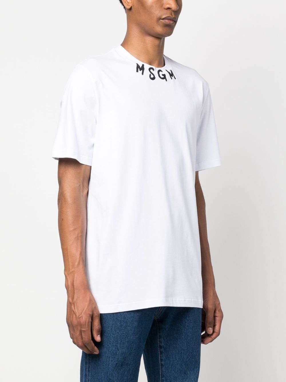 logo-lettering print cotton T-shirt - 3