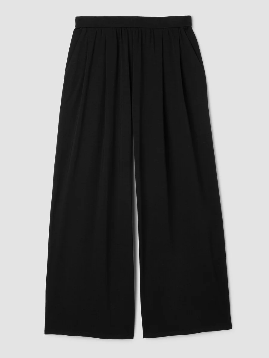 Stretch Jersey Knit Full-Length Wide Pant - 1