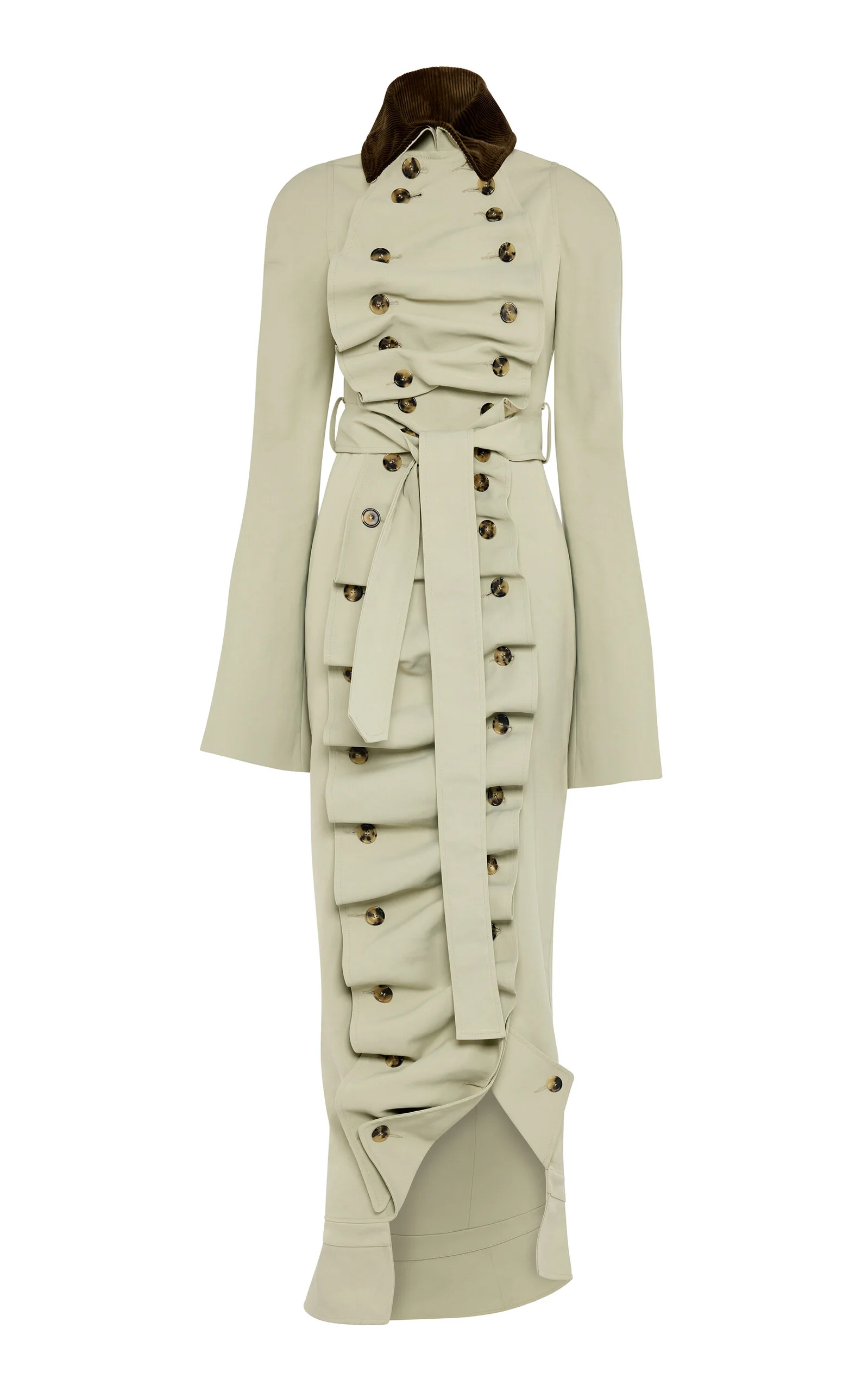 Cotton-Blend Bib-Front Structured Trench Coat light wash - 1