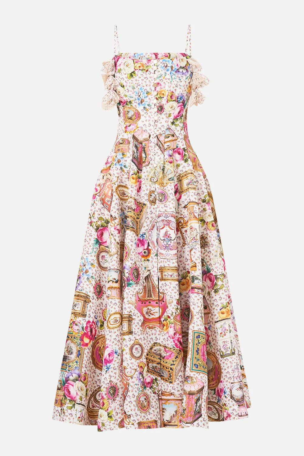 CORSET DRESS WITH LONG FLARED SKIRT - 1
