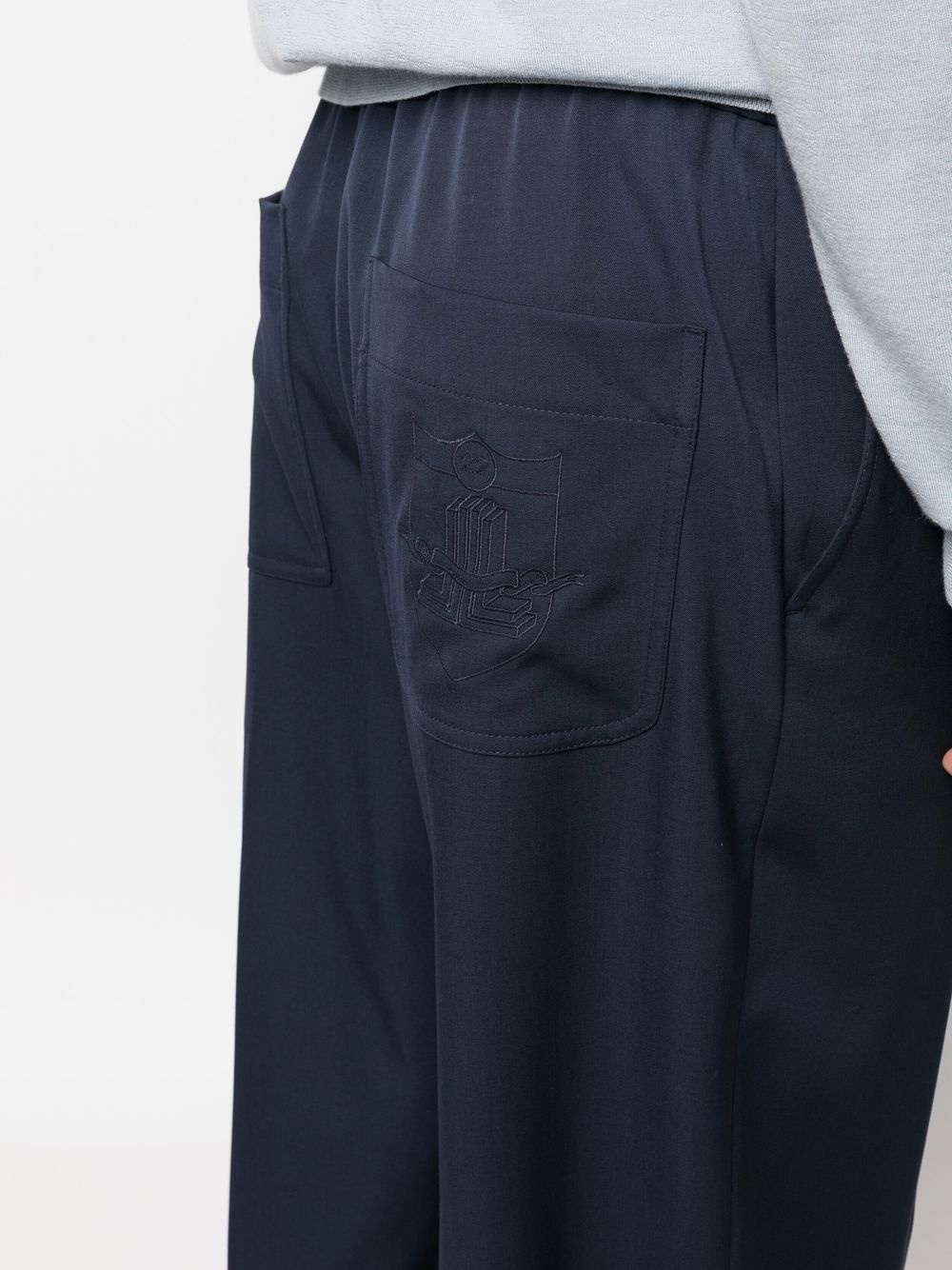 straight-leg drawstring-waistband trousers - 5