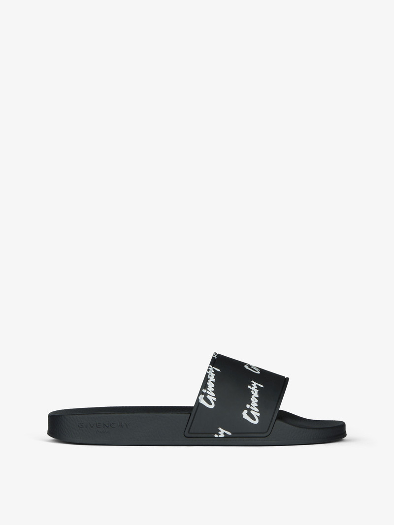 GIVENCHY ALL-OVER PRINT FLAT SANDALS IN TRANSPARENT RUBBER - 1