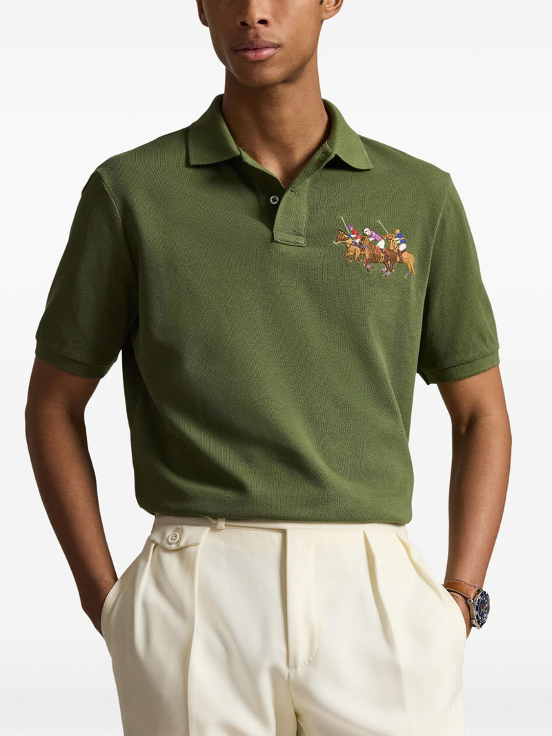embroidered triple-pony polo shirt 3