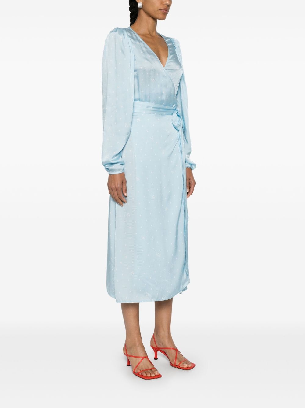 polka-dot wrap dress - 3