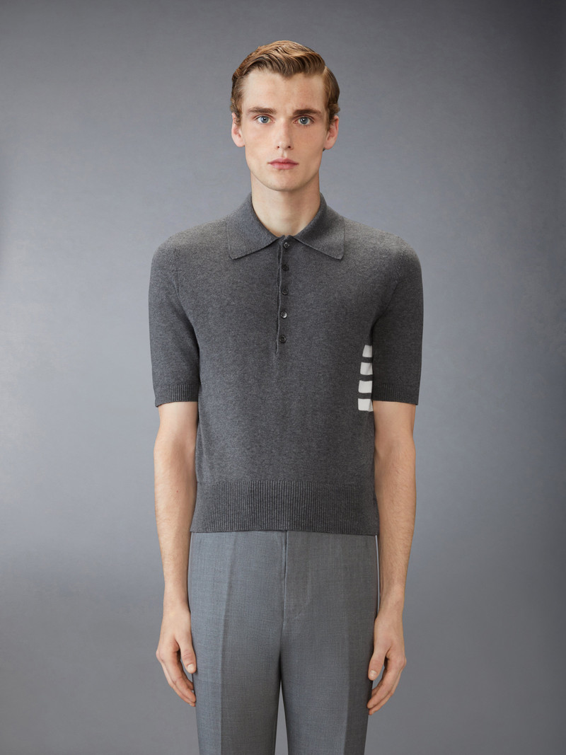 Thom Browne Cotton 4-Bar Relaxed Fit Polo outlook
