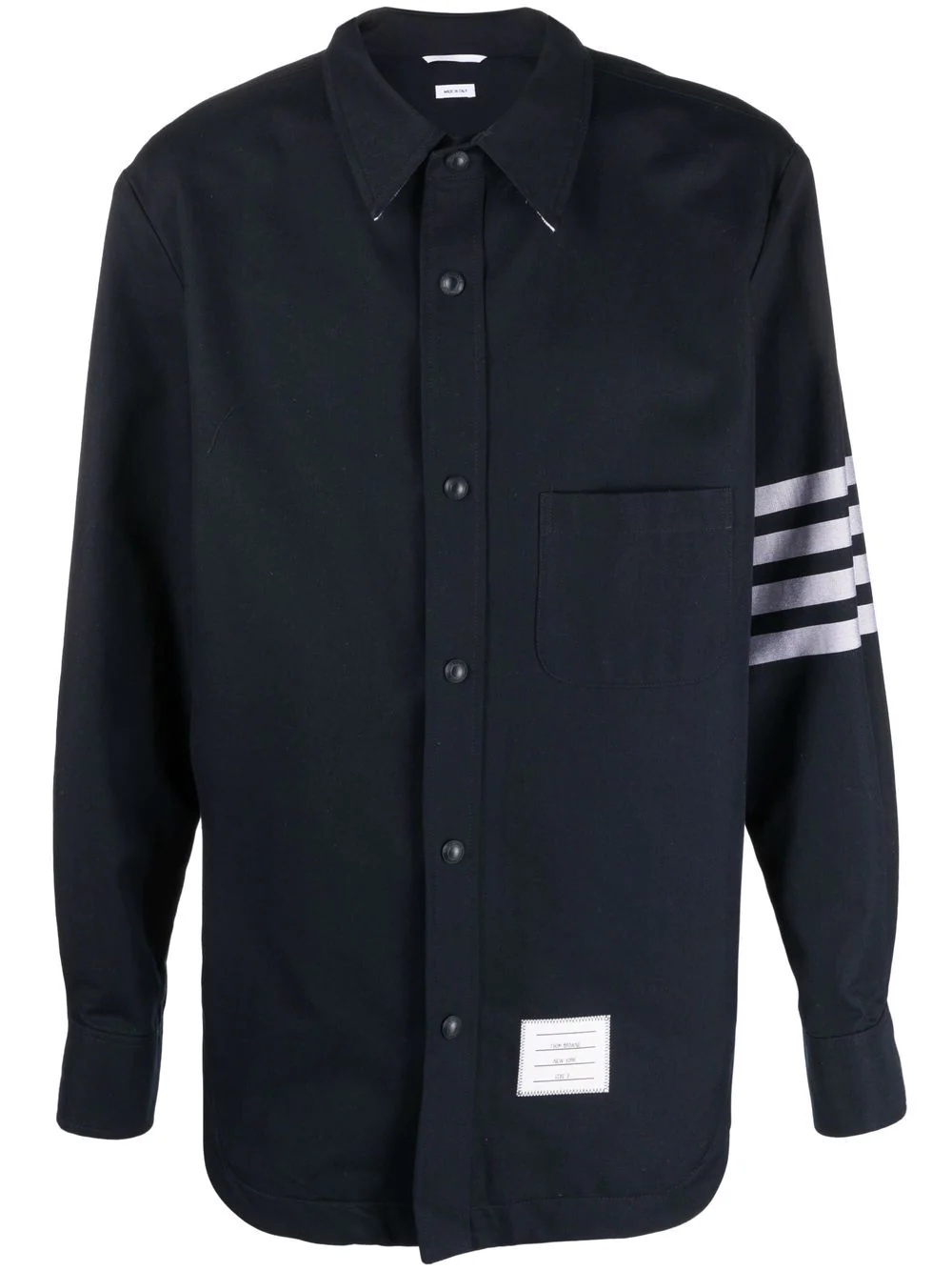 4-Bar stripe logo-patch shirt jacket - 1