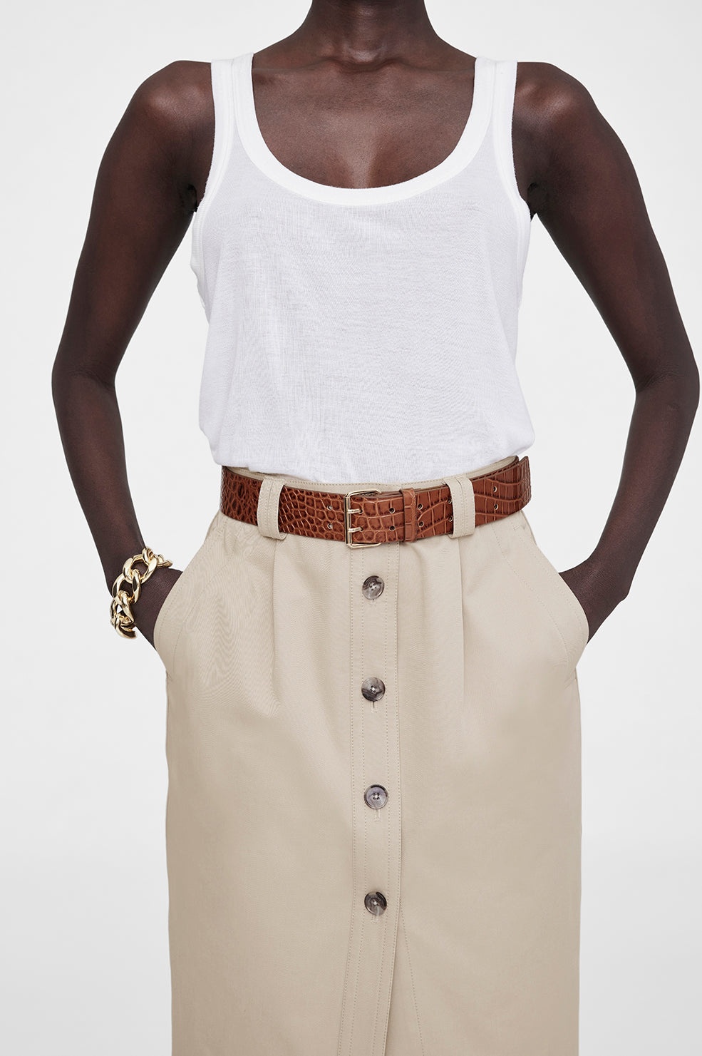 Mila Belt - Embossed Brown - 5