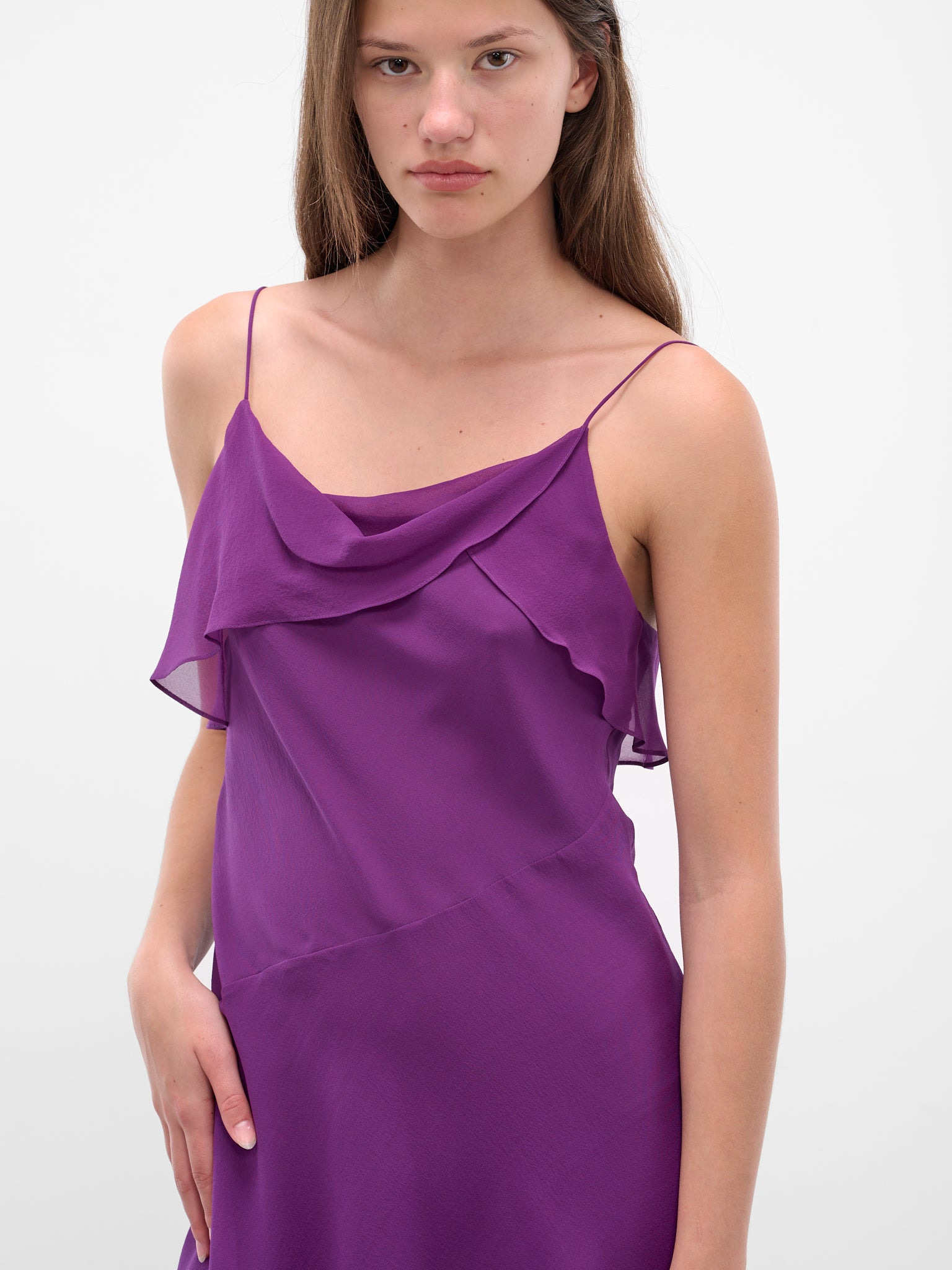 Purple Silk Mini Dress - 4