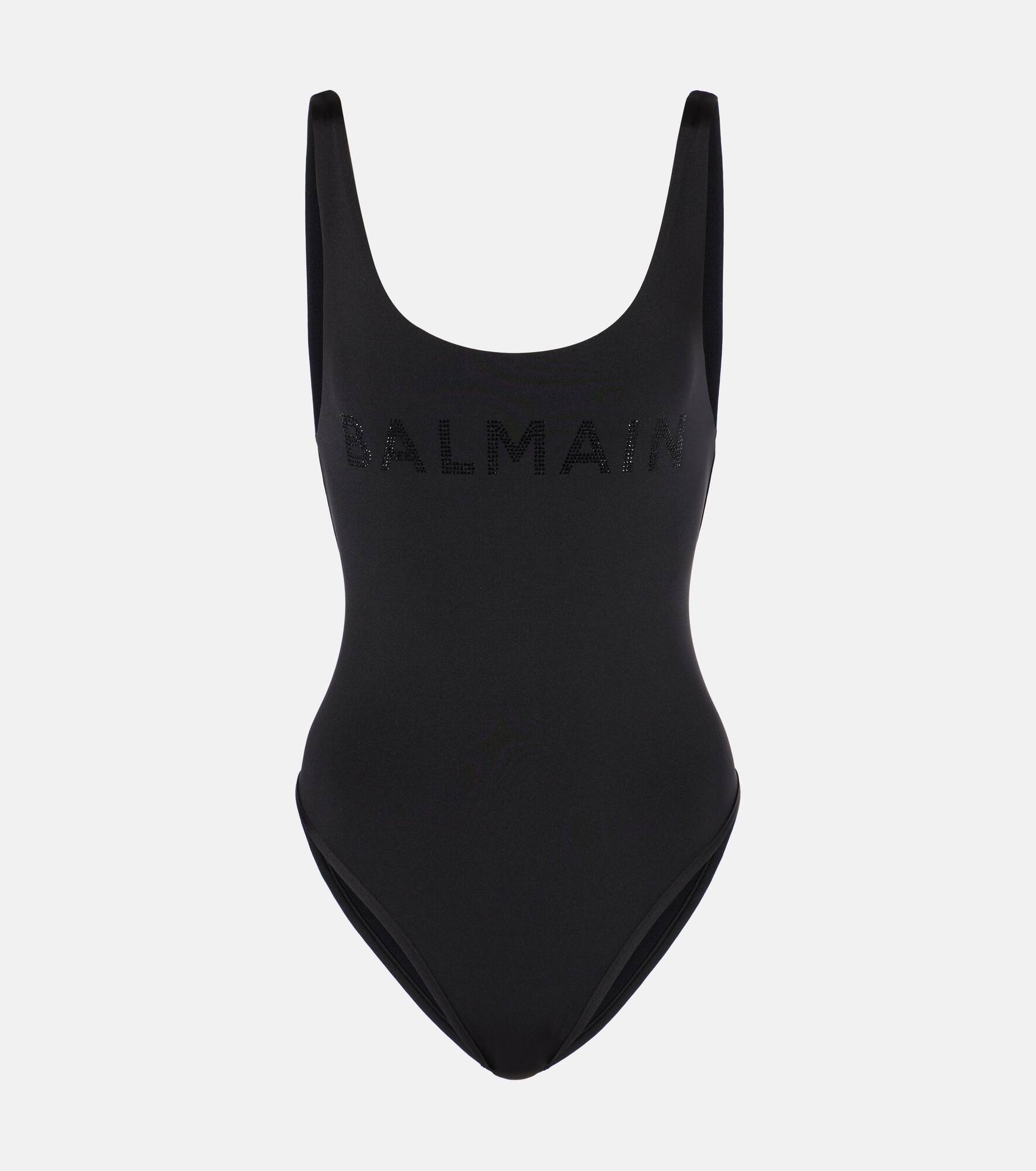 Logo embroidered swimsuit - 1