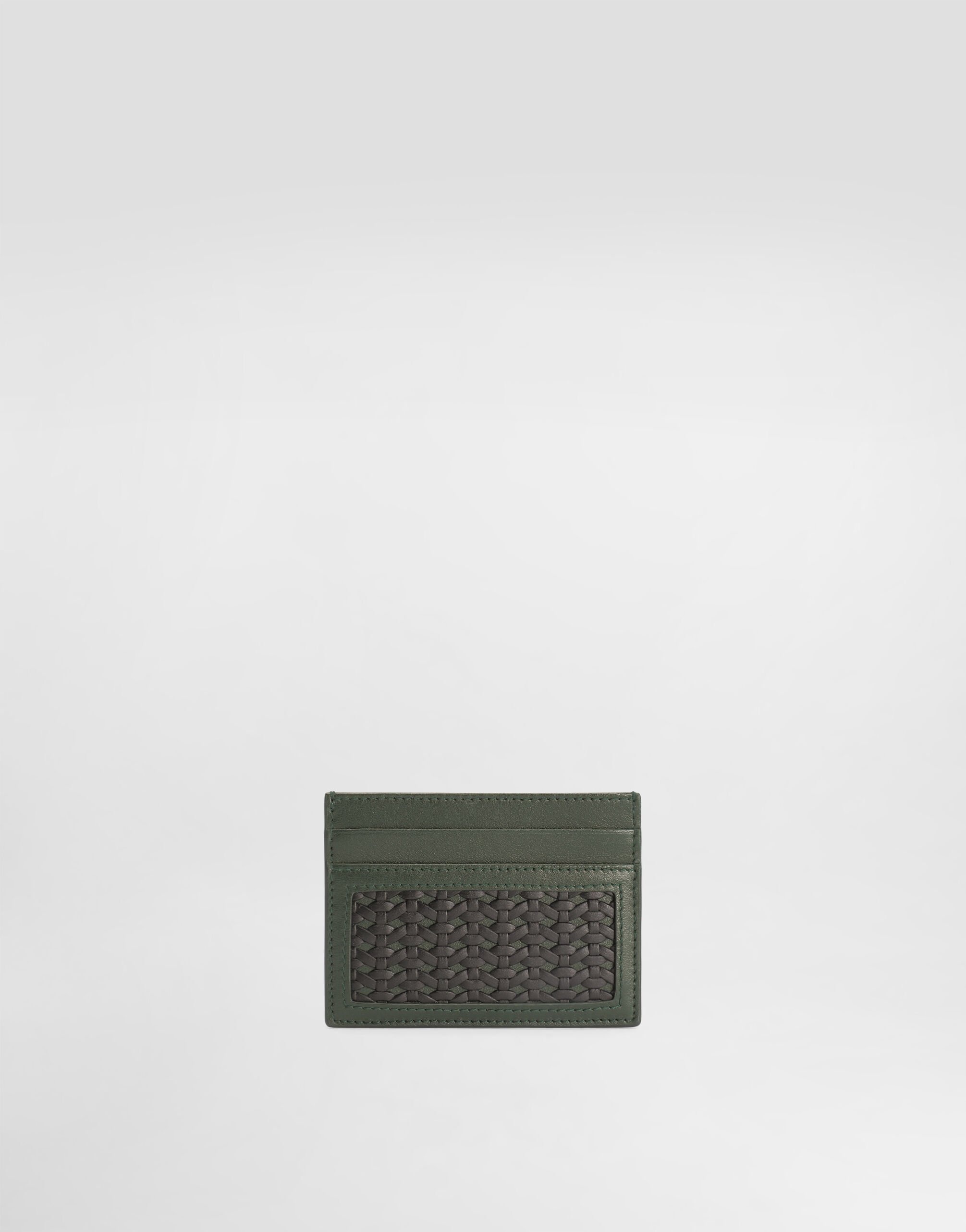 Plongé woven calfskin card holder - 3