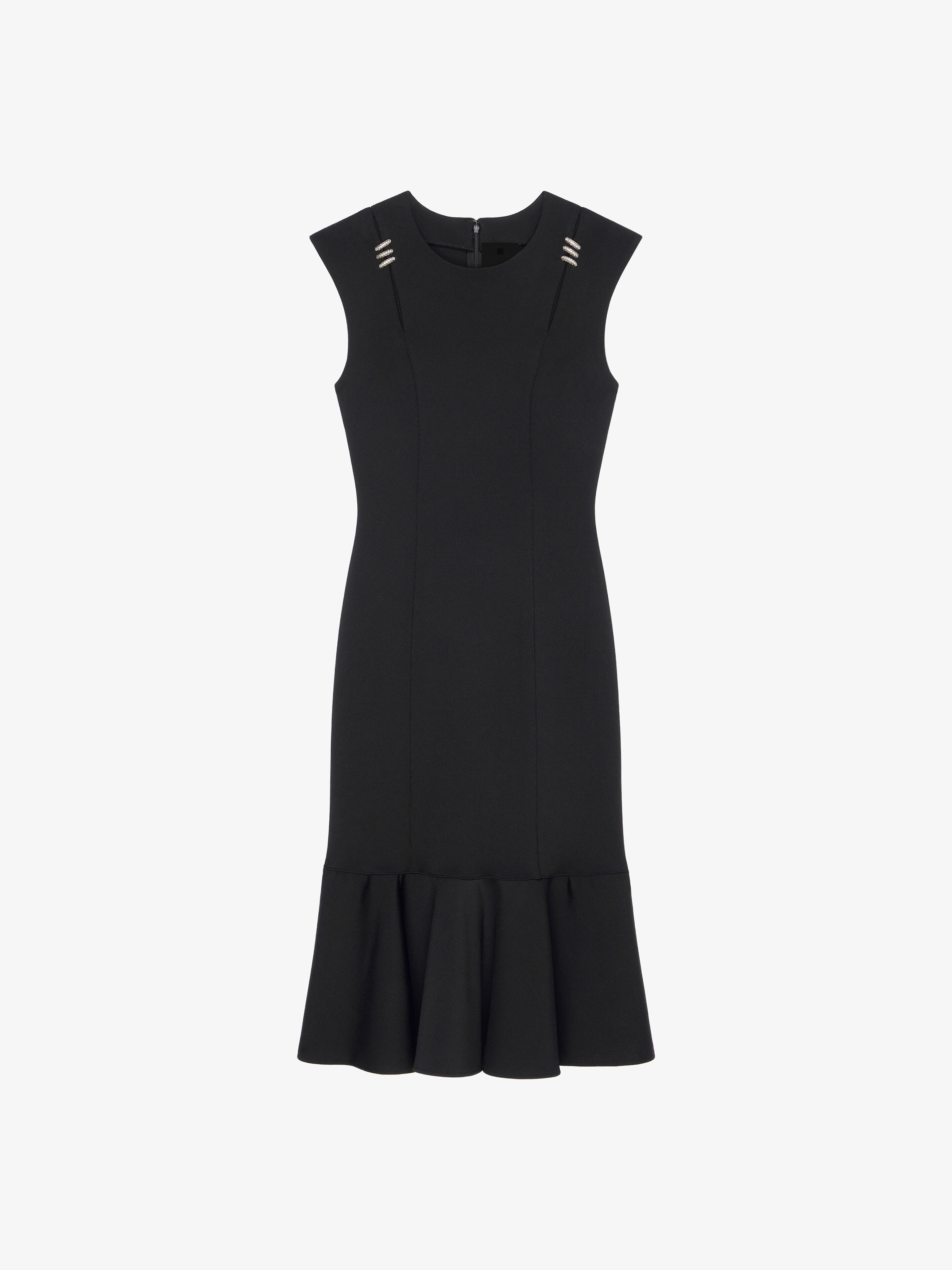 DRESS IN PUNTO MILANO WITH CRYSTALS - 1